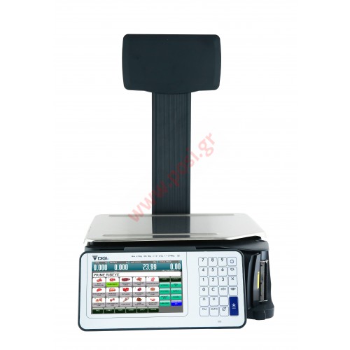 Ζυγαριά DIGI SM-5300P με εκτυπωτή-οθόνη χειριστή στο σώμα του ζυγού και υπερυψωμένη οθόνη πελάτη (Pc Based)
